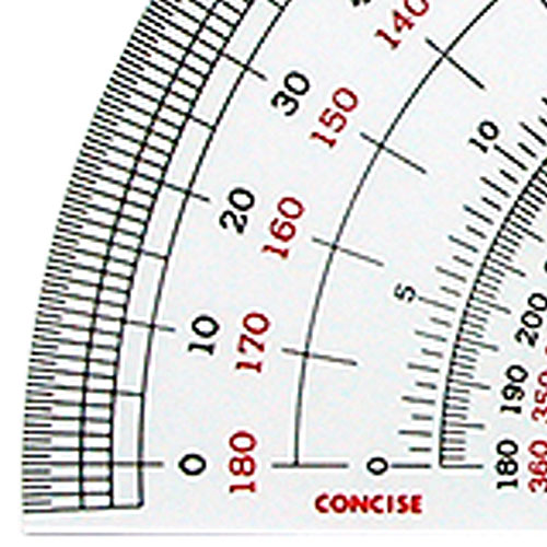 半円分度器 S-12 (直径12cm) デザイン文具 事務用品 製図 製図用品