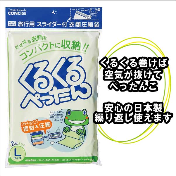 衣類圧縮袋くるくるぺったん 6枚 2枚入り 3セット 便利グッズ かわいい おしゃれ トラベルグッズ 飛行機 海外旅行グッズ おすすめ トラベル 旅行用品 機内 機内グッズ 快適 トラベル用品 旅行用品 コンサイスストア